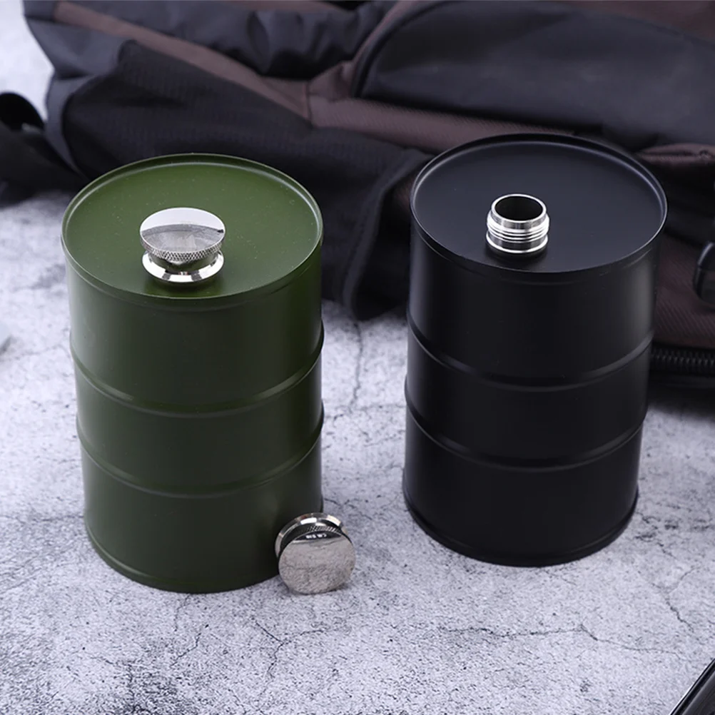 

Outdoor Camping Accessories Gasoline Barrel Jug Daily Flask Accessory Container 13.5X9.5CM Green Stainless Steel