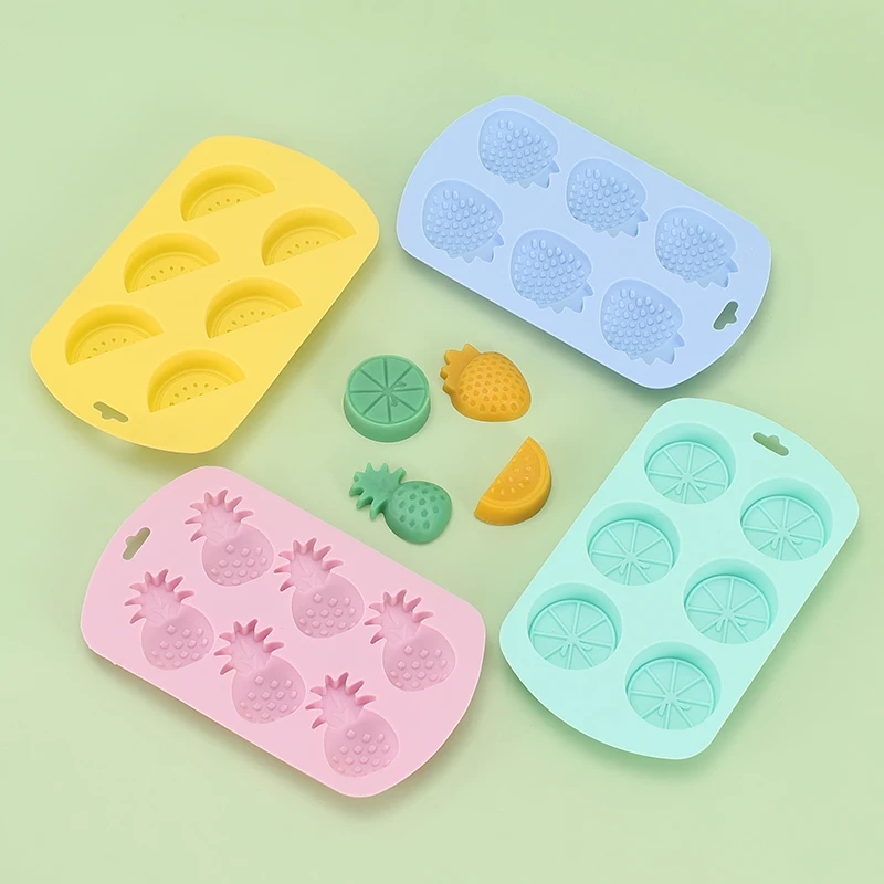 

Fruit Ice Cube Silicone Mold Candy Biscuit Baking Tool Fudge Jelly Pudding Chocolate Cake Muffin Ice Grid Soap Making Mould