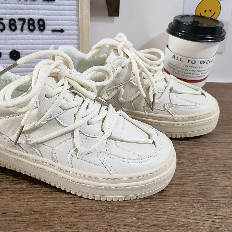 

2023 Brand White Sneakers For Women Platform Designer Casual Lace Up Woman Flats Sneakers Shoes Tennis Female Vulcanized Shoes