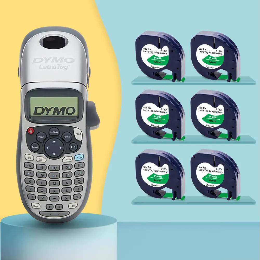 

Принтер Dymo LetraTag LT-100H Dymo, устройство для нанесения этикеток с маркировкой 6PK 91204, черная на зеленую фотографию, устройство для нанесения этике...