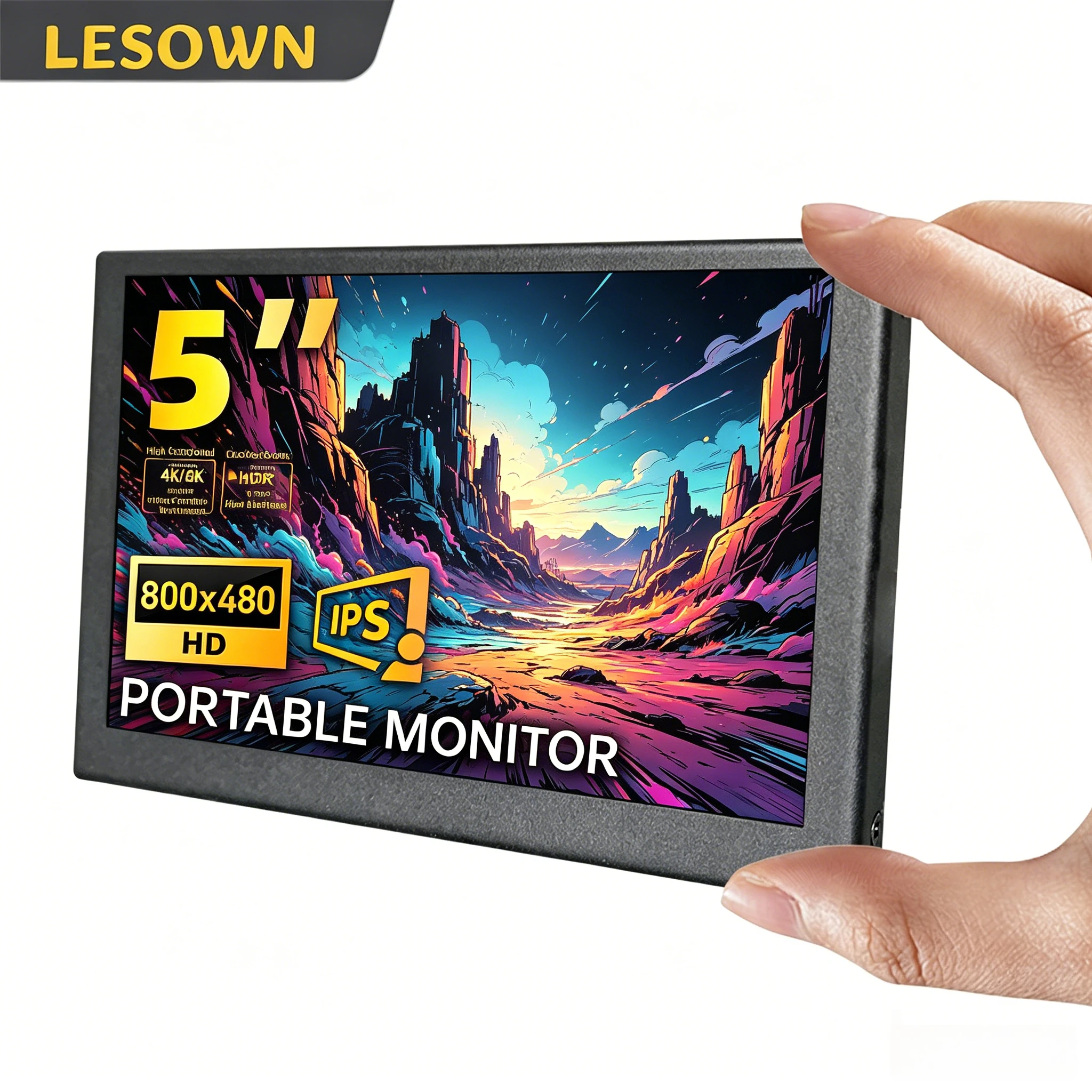 Фото Сенсорная панель LESOWN Mini 5 дюймов 800x480, внешний экран с креплением M2.5, алюминиевый корпус для платы Banana Pi №1