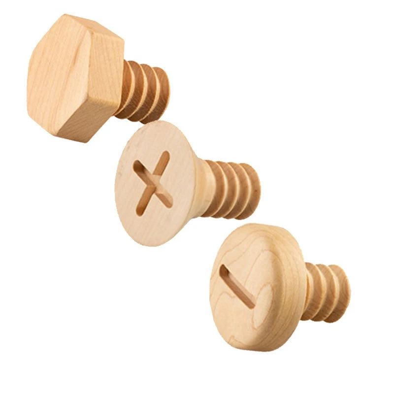 

Wood Hooks Clothes Coat Hooks Screw Design Maple Wood Key Holder Wall Key Hanger Nordic Home Coat Rack