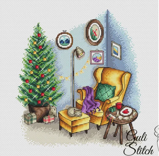 

Christmas Corner 31-33 embroidery kits, cross stitch kits,cotton frabric DIY homefun embroidery Shop14