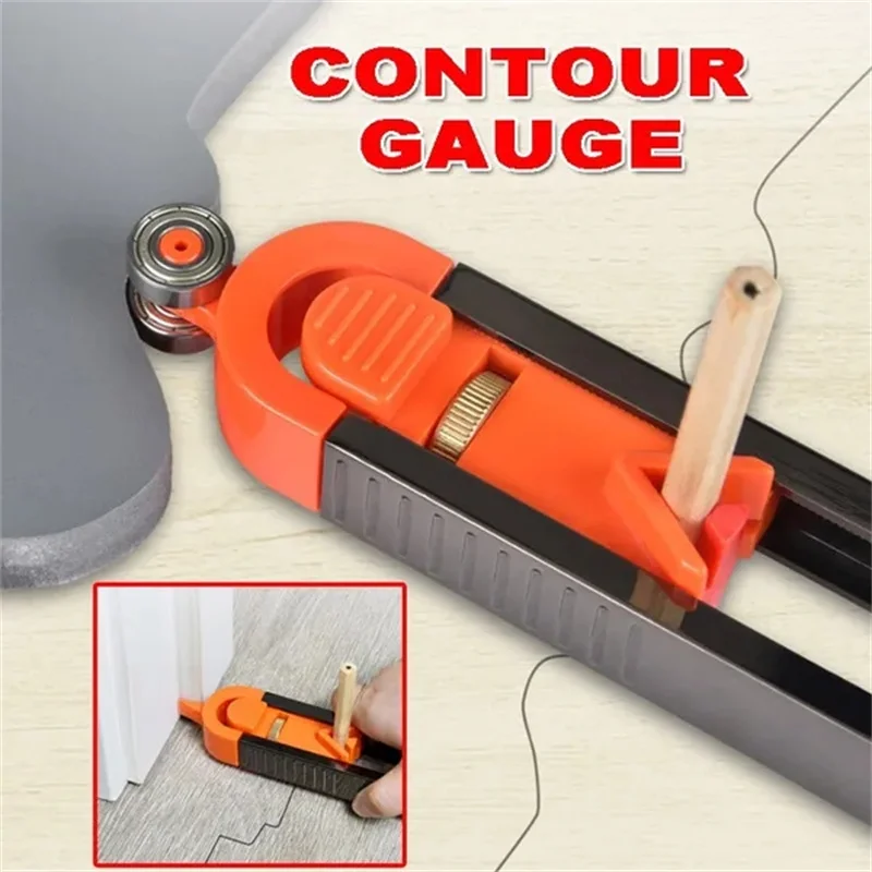 Multifunction Woodworking Measurement Tool Precise Adjustable Locking Contour Gauge Irregular Radian Ruler Profile Scribing Rule