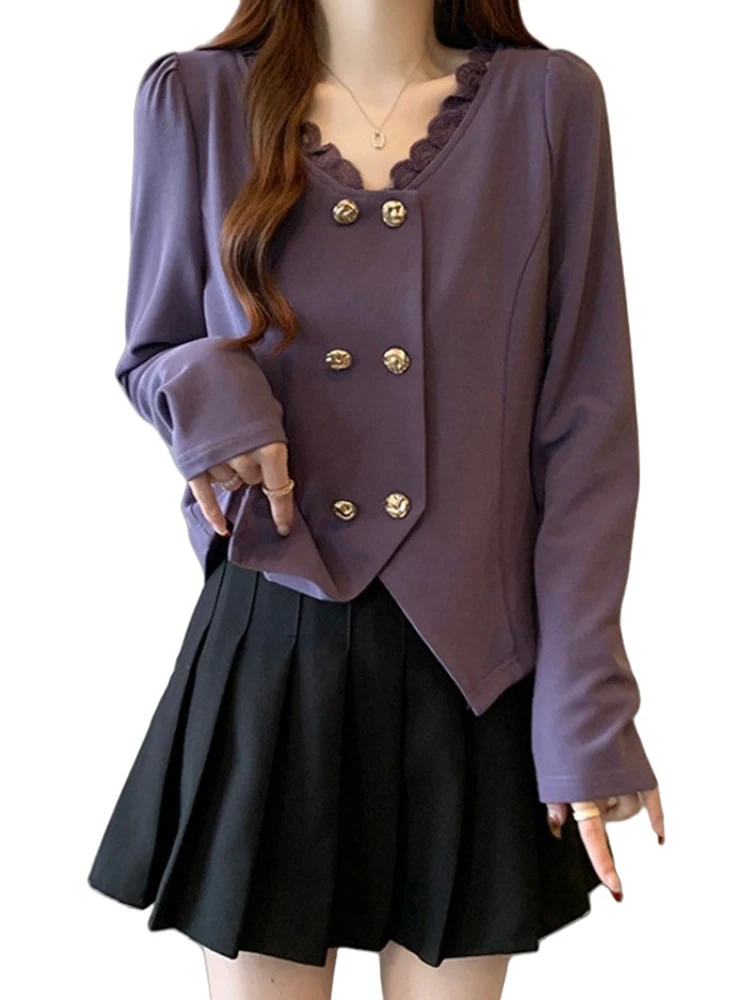 Женская одежда больших размеров Весенне-осенний дизайн Sense Western Sle Кружевные