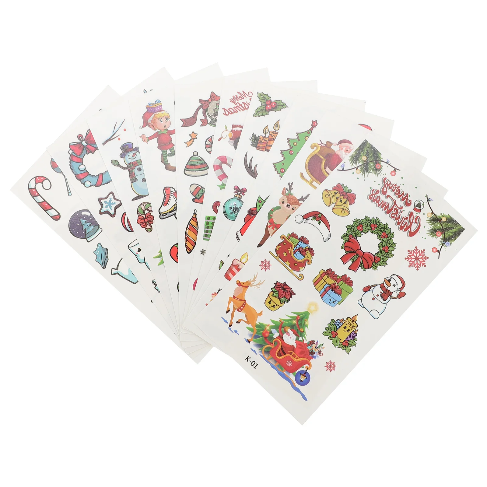 

40 Sheets Cartoon Stickers Kids Christmas Tattoo Fake Tattoos Decals Temporary Body Child