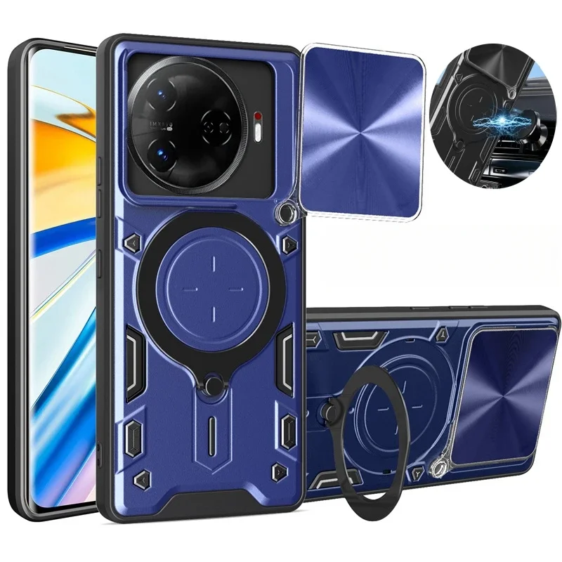 For Tecno Camon 30 Pro Case Armor Slide Camera Protect Phone Camon30 30Pro 5G Magnetic Holder Ring Back Cover