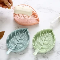 3 colors leaf shape soap holder dish shower storage plate stand dishes household bathroom storage container tray soap dishes