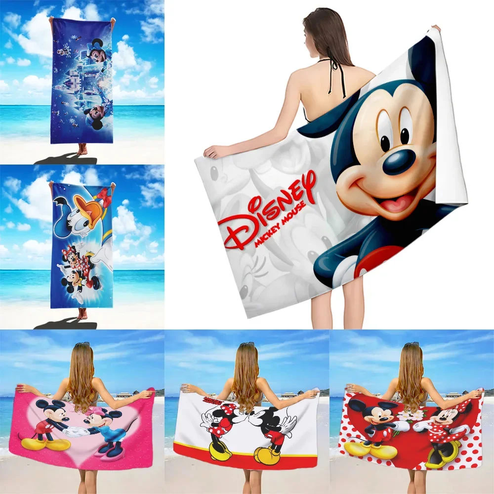 Пляжное полотенце Disney с Микки и Минни из микрофибры без песка быстросохнущие