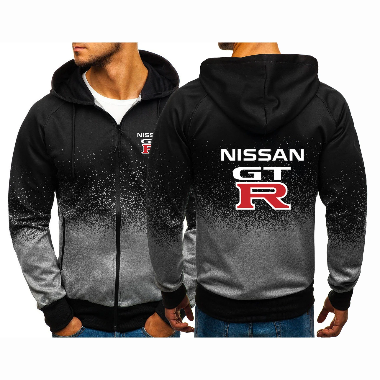 

Новинка 2023, куртка с капюшоном для Nissan GTR на весну и осень, удобный модный свитер для отдыха с постепенным изменением формы и принтом в стиле Харадзюку