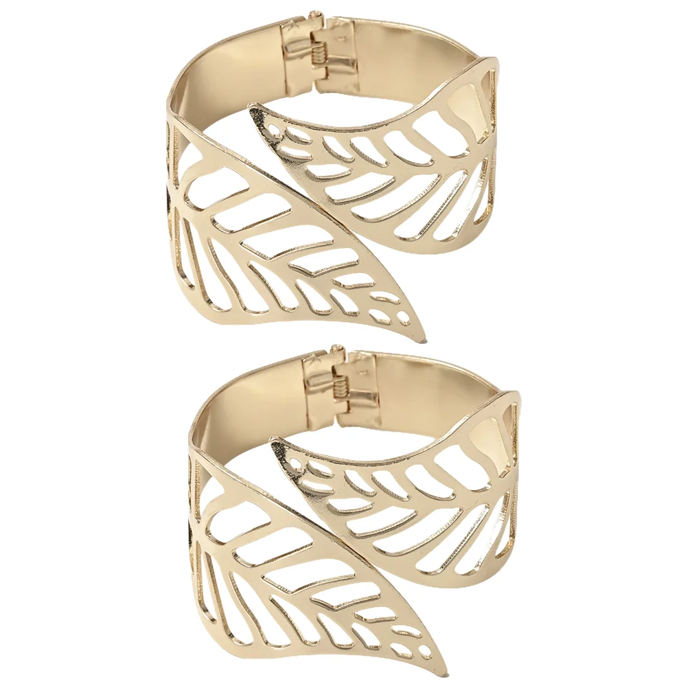 

2pcs Curtain Tiebacks Metal Hollow Leaf Curtain Fixing Buckles Home Curtain Buckles