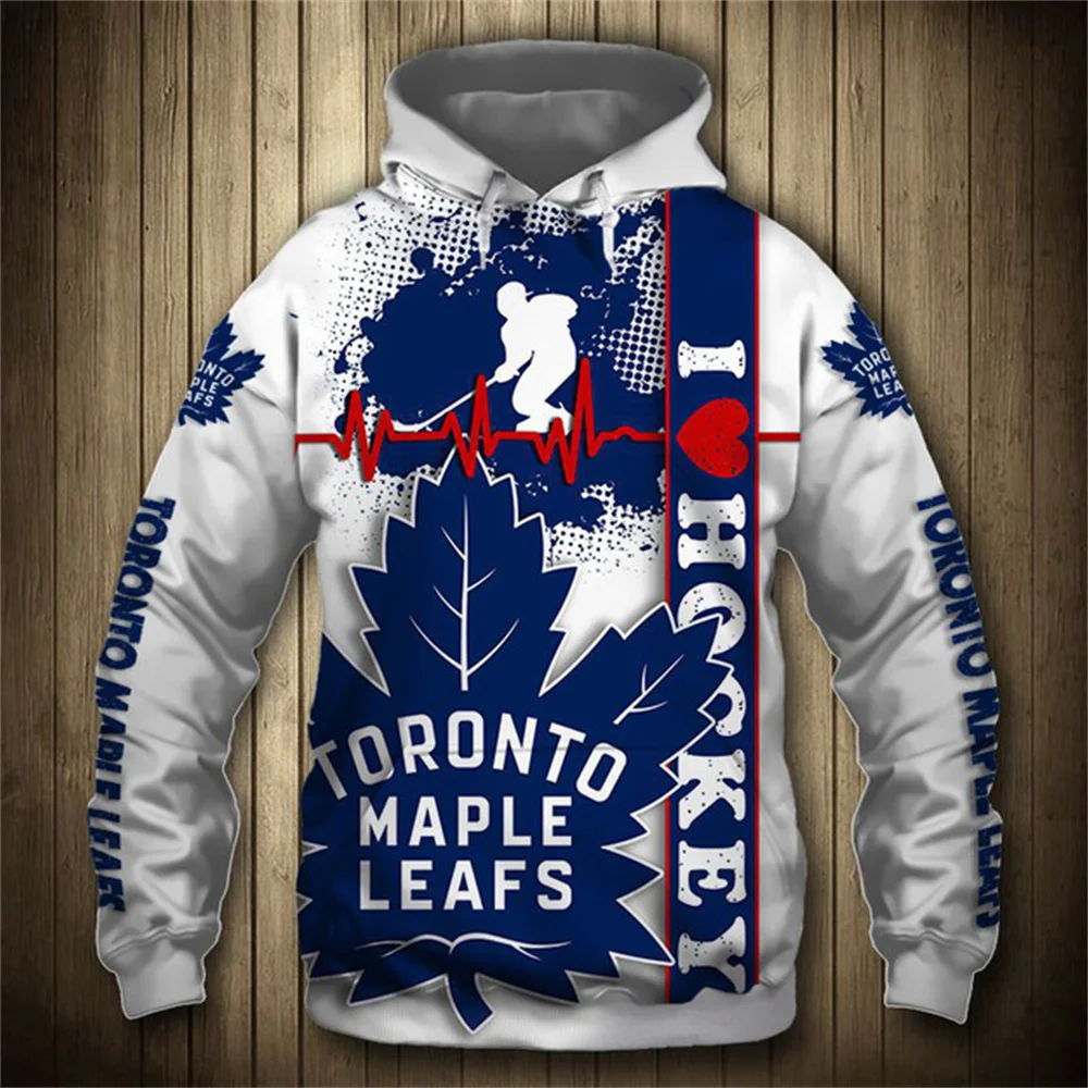 

Men's Cardigan Hockey Hoodie Casual Graffiti Digital Print Hoodie Jacket Zip Sweatshirt 2022nhl Devils Penguins Bruins Red Wings