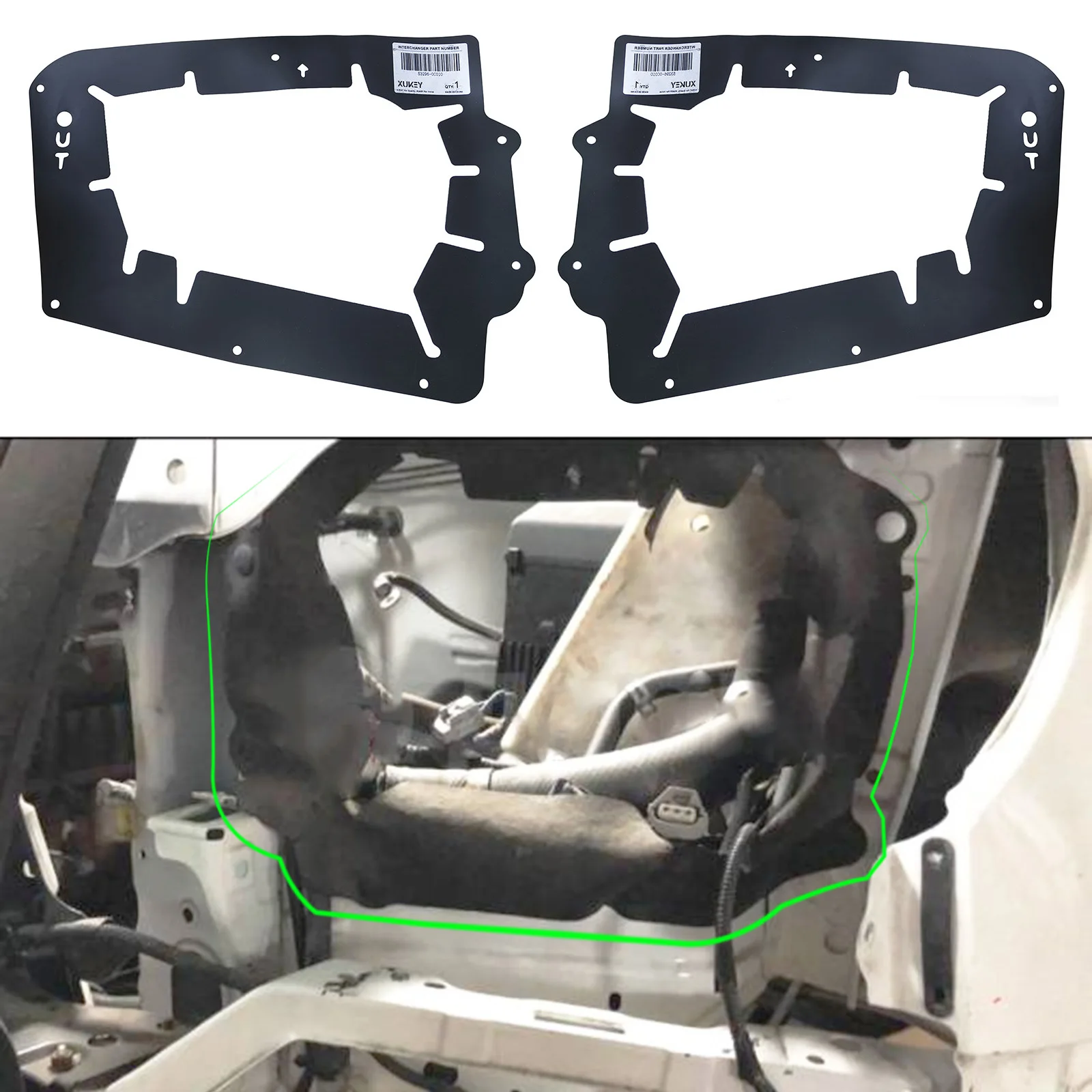 

2 шт. для Toyota 08-17 Sequoia 07-13 Tundra, поддержка радиатора, обогреватель, воздушный брызговик, теплозащитный экран, левое и правое уплотнение крыла 53296-0C010