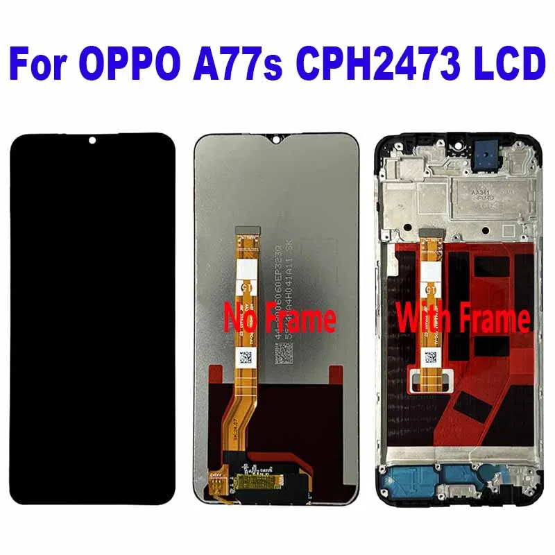 Для OPPO A77s CPH2473 ЖК-дисплей с цифровым преобразователем сенсорного экрана в сборе