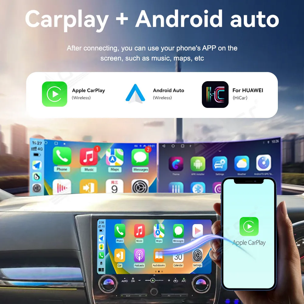 Автомобильный мультимедийный плеер QLED-экран 15 дюймов Android 13 для Toyota Alphard 30/35/40 Series
