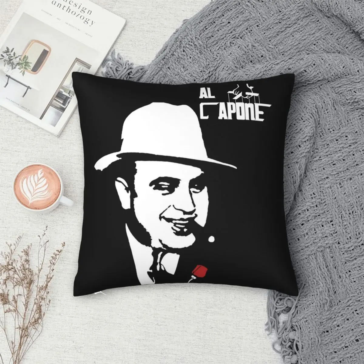 Фото Al Capone чехол для подушки из полиэстера и льна, бархатный чехол с принтом на молнии, декоративный чехол для подушки, чехол для автомобильной по... №4