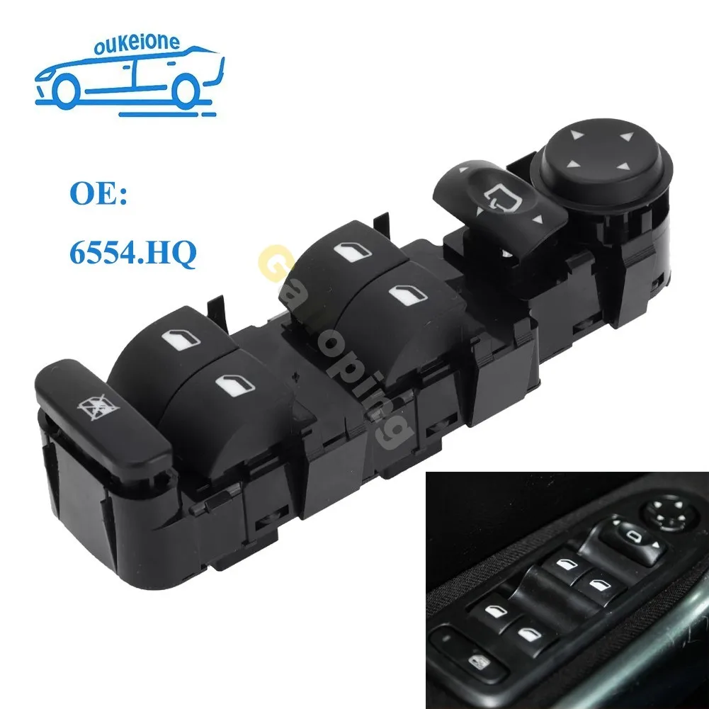 

Для 2001-2008 Peugeot 807 Citroen C5 C8 передняя электрическая кнопка включения стеклоподъемника со складными автомобильными аксессуарами 6554.HQ