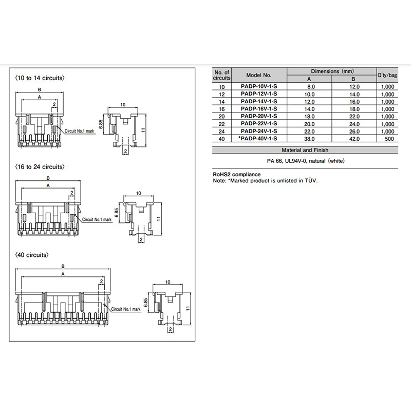 Avss wire 200MM PAD Series PADP-20V-1-S PADP-10V-1-S PADP-12V-1-S SPH PAD2.0 2.0MM pitch customization made Wire Harness