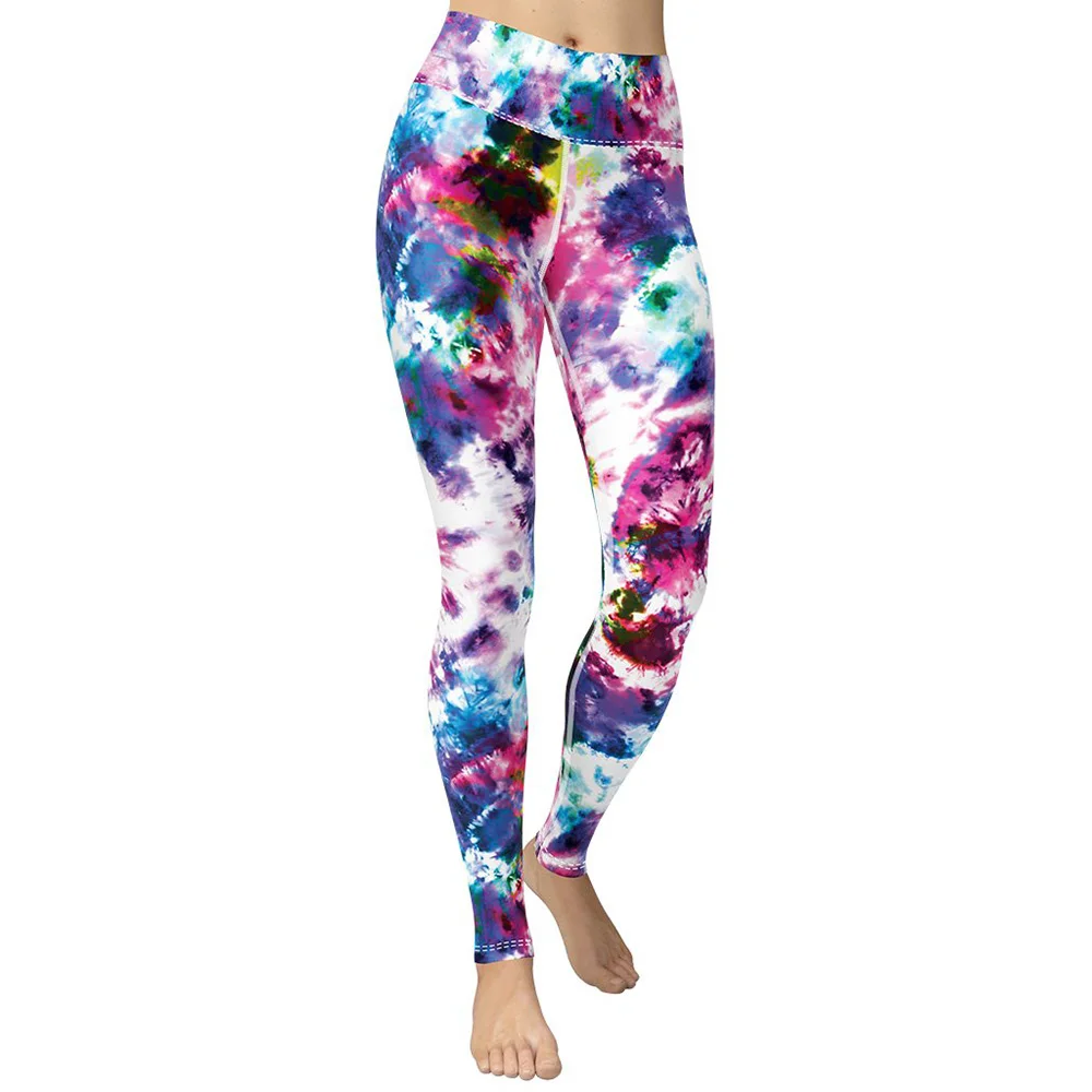 

Vibrant Tie Dye Yoga Leggings High Waist Yoga Pants Breathable Gym Fitness Push Up Girl Yoga Workout Leggings