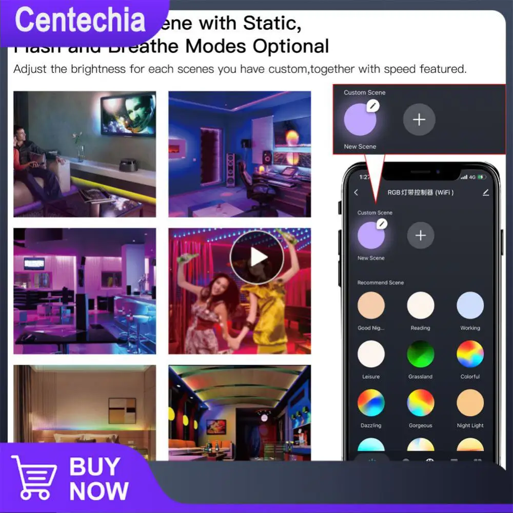 

Смарт-лампа с голосовым управлением, Rgb-лента, умная жизнь, управление через приложение, синхронизация музыки, Светодиодная лента, умный дом, 12 В постоянного тока с регулируемой яркостью