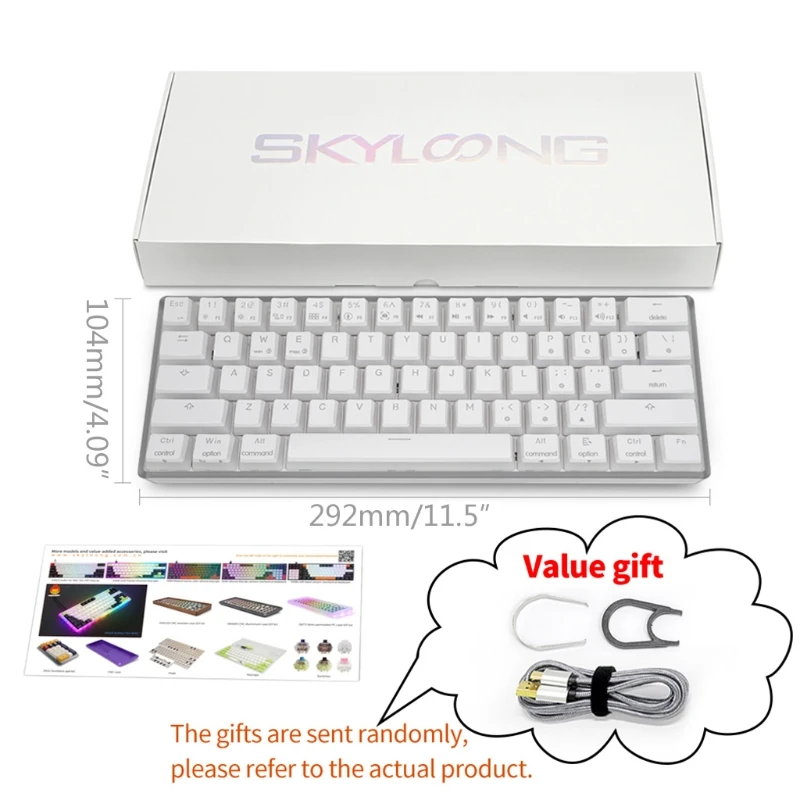 AK61 проводной 60% Gateron 3-контактный переключатель RGB подсветка программируемая