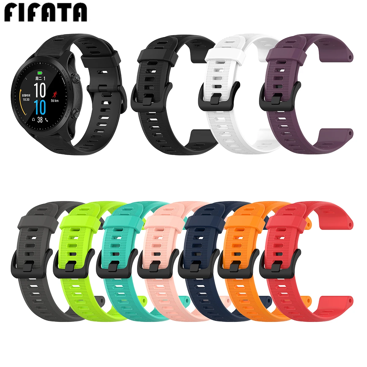 

FIFATA 22MM Silicone Sport Watch Strap For Garmin Fenix 5/5 Plus Sport Watch For Garmin Forerunner 935 945 S60 S50 Fenix 6S