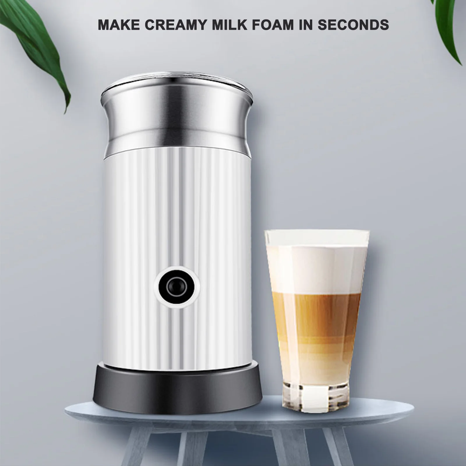 

Multi-function Automatic Milk Frothers Stainless Steel Frothing Foamer Chocolate Mixer Cold/Hot Latte Cappuccino Foam Make