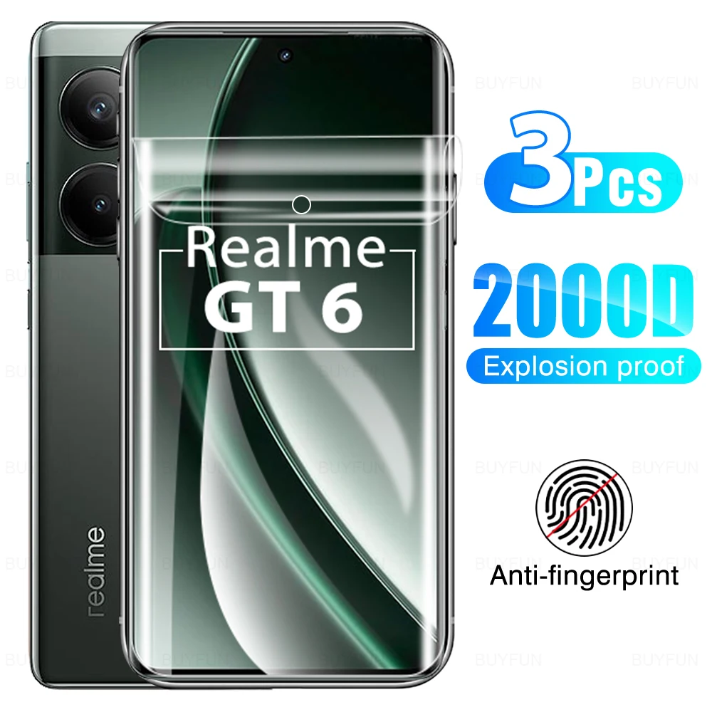 3 шт. для Realme GT 6 GT6 RealmeGT6 гидрогелевая пленка Realmi 6T Neo6 Neo6se Мягкая передняя 78 дюйма