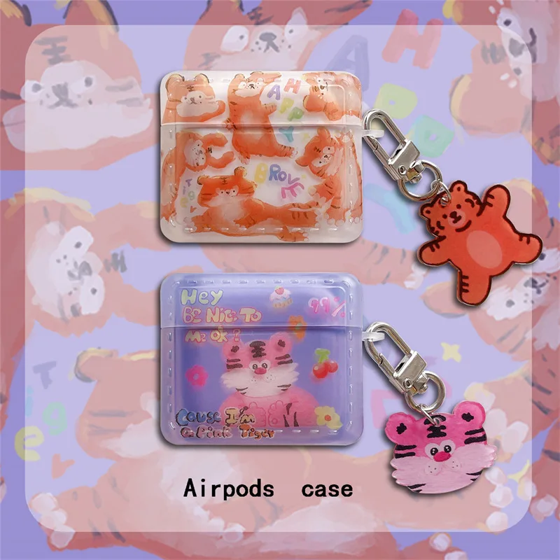 

Cartoon Tiger Painting 2021 AirPods 3 Case Apple AirPods 2 Case Cover AirPods Pro Case IPhone Earphone Accessories Air Pod Case