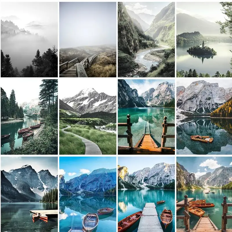 

PhotoCustom Paint By Number Boat DIY Pictures By Numbers Scenery Kits Hand Painted Painting Art Drawing On Canvas Gift Home Deco