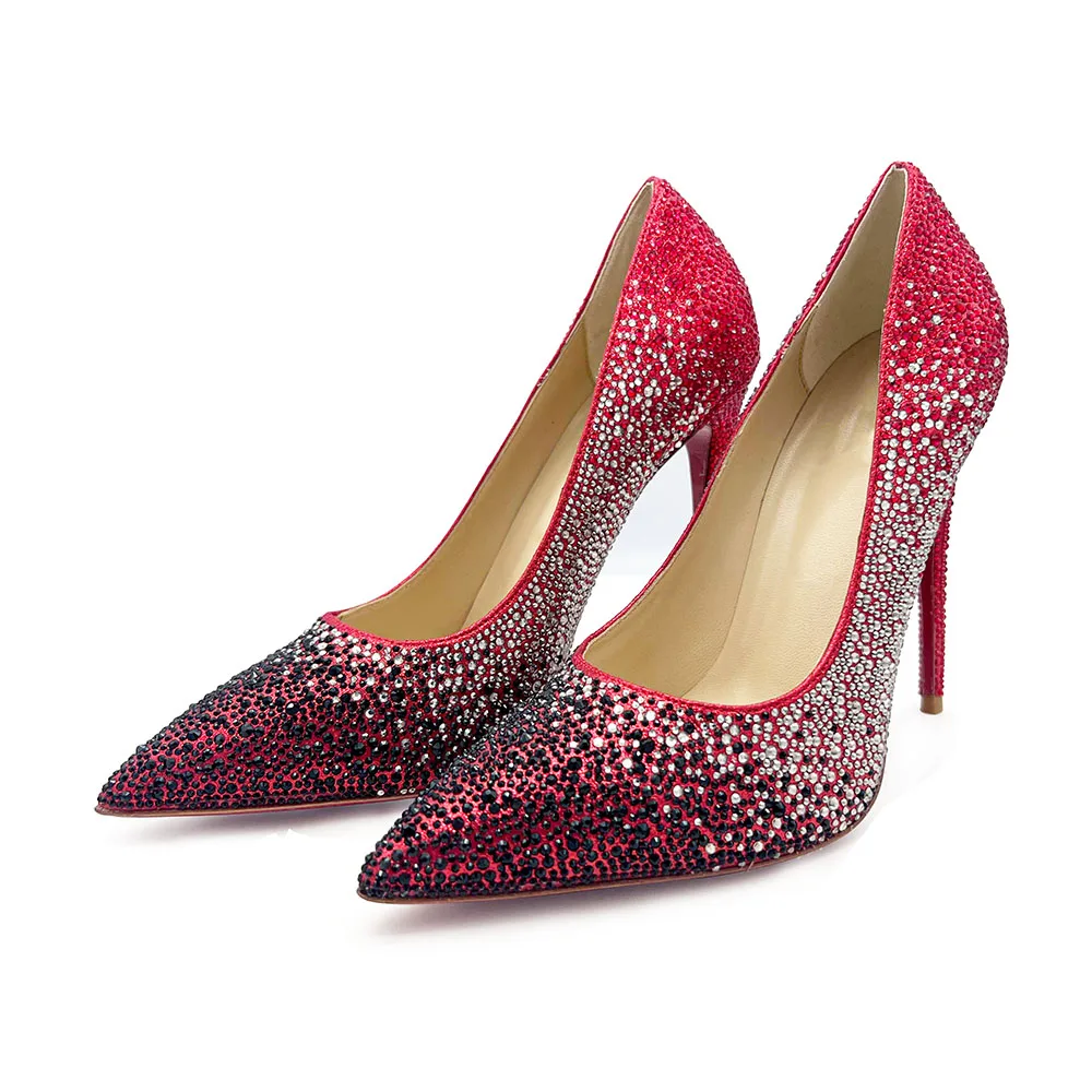 

Spring Summer Pumps Ladies Luxury Fashion Banquet Jewel Neon Shoes For Women Shoes Women's Sandals Sheepskin Sexy Party Wedding