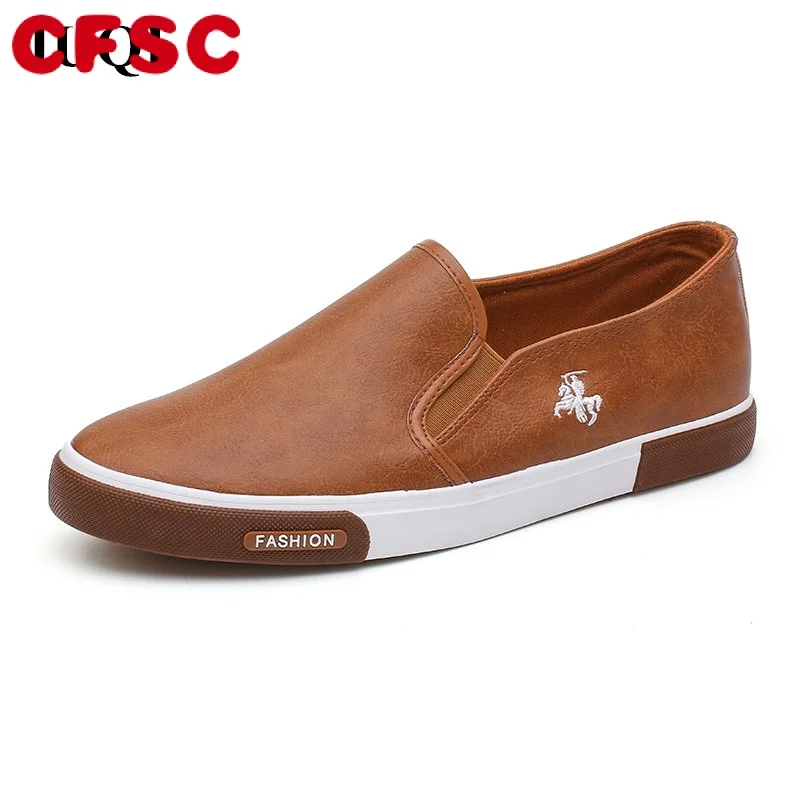 

Мужские повседневные туфли из ПУ кожи, без застежки, на плоской подошве