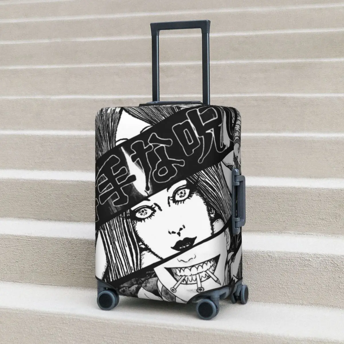 

Junji Ito Mix Suitcase Cover spiral horror uzumaki souichi Holiday Travel Elastic Luggage Supplies Protection