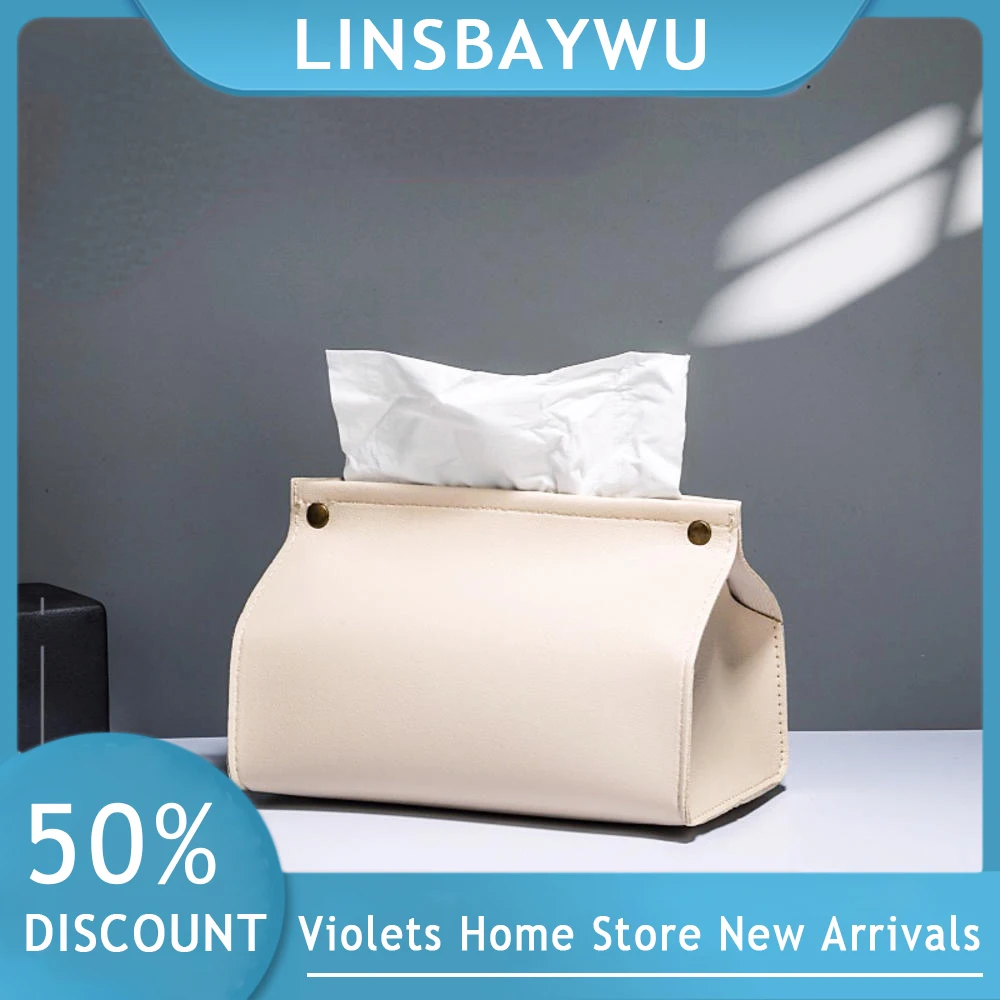 

European Style Tissue Bag PU Leather Napkin Holder Foldable Tissue Box Home Office Waterproof Dustproof Storage Sundries Ontaine