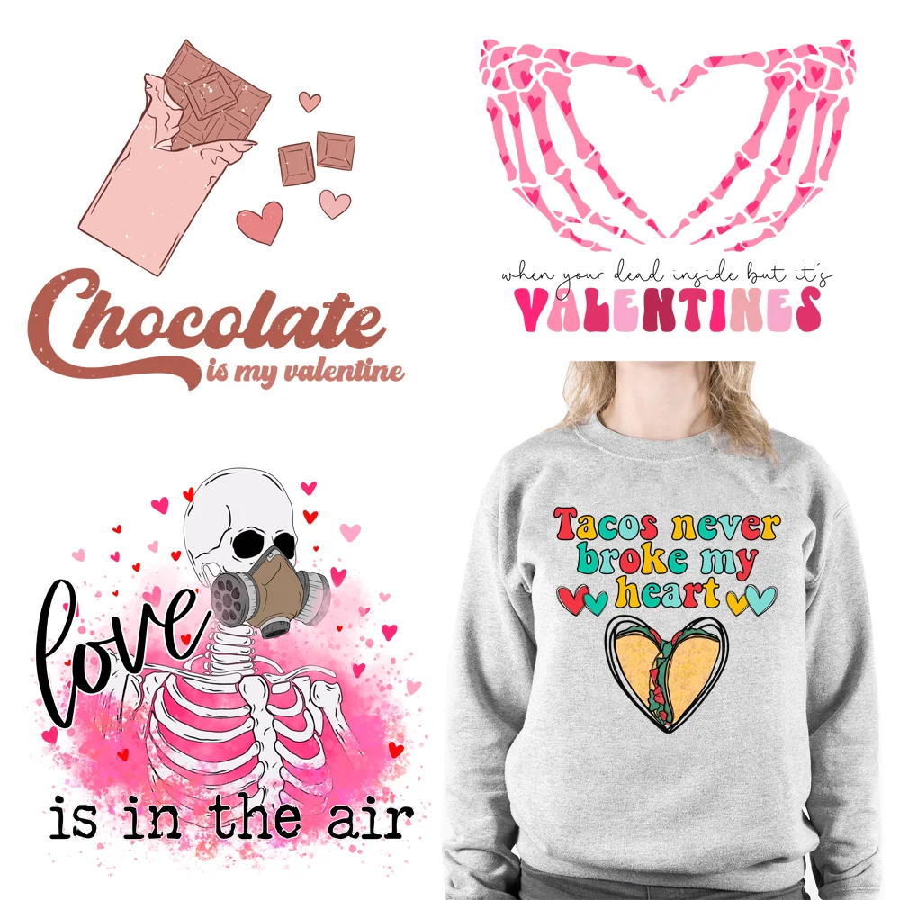 

Термонаклейки на День Св. Валентина с принтом DTF термонаклейки для самостоятельного изготовления футболок