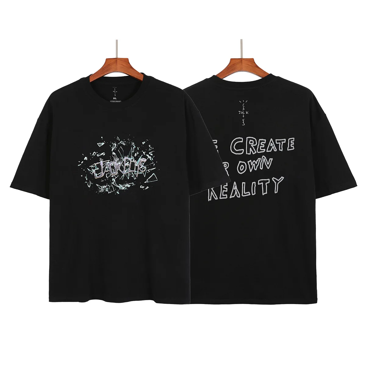 

Travis Scott Cactus Jack TS Short Sleeve Jackboys Black Friday Glass Fragment T-shirt Casual Cotton O-Neck MEN Tees Tops