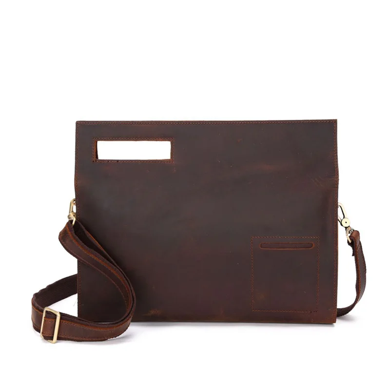 

AETOO Crazy Horse Leather Men's One Shoulder Oblique Cross Retro Personality Men's Bag Leather One Shoulder Oblique Cross Baotou