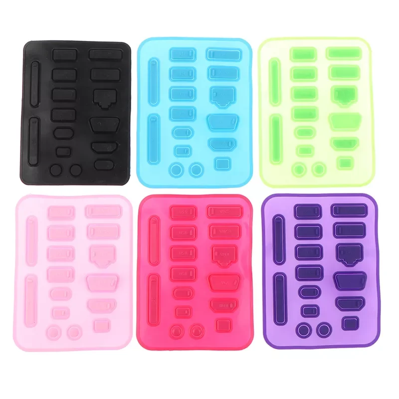 

16pcs/set Colorful Silicone Anti Dust Plug Cover Stopper Dust Plug Laptop Dustproof USB Port RJ45 Interface Waterproof Cover