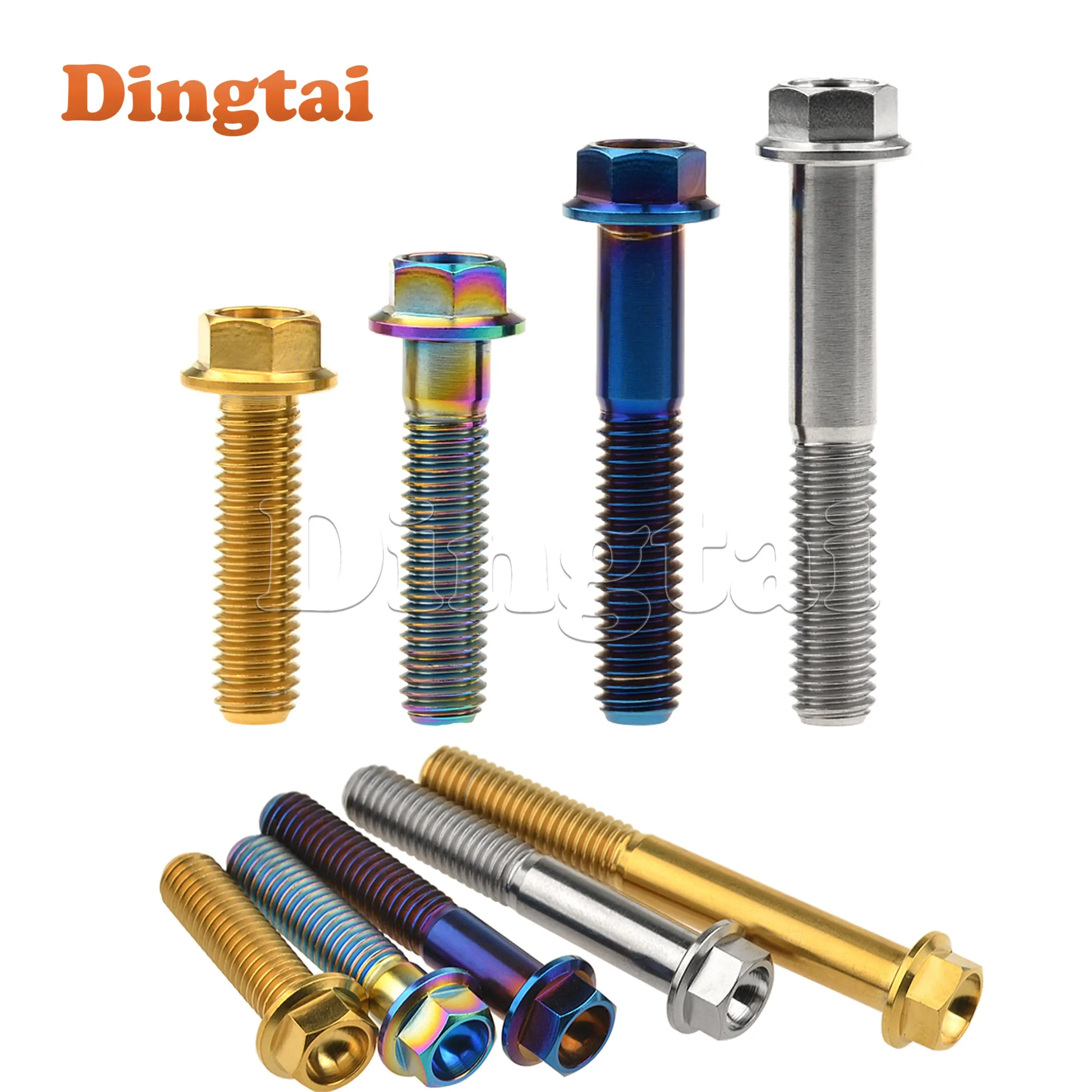 Фото Титановый фланцевый болт Dingtai M8x15/20/25/30/35/40/45/50/55/60/65 мм для автомобилей, мотоциклов №4