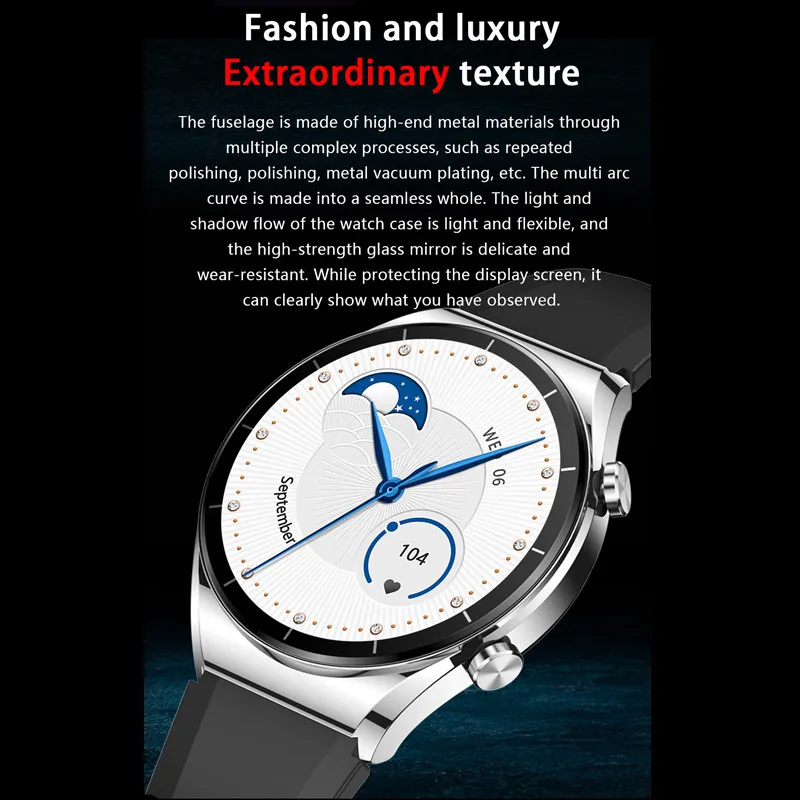 GT60 Smart Watch NFC Bluetooth Call Heart Rate Blood Pressure Oxygen Menstrual Period Monitoring IP68 Waterproof 20+Sports Mode