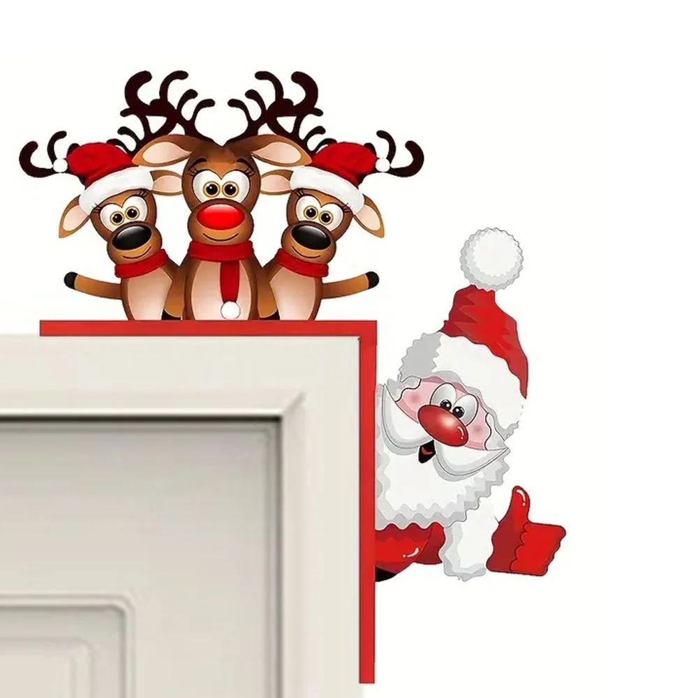 Изысканная Рождественская Скульптура 1 Шт. Декор Двери Санта-Клауса И Северного