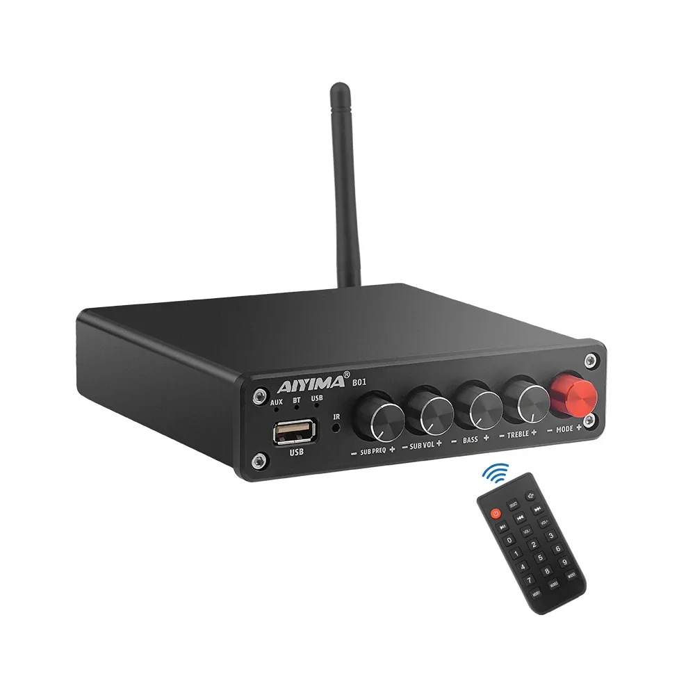 Фото B01 BT 5.0 Усилитель сабвуфера 50 Втx2 + 100 Вт USB Hi-Fi стерео цифровой 2,1-канальный усилитель звука №2