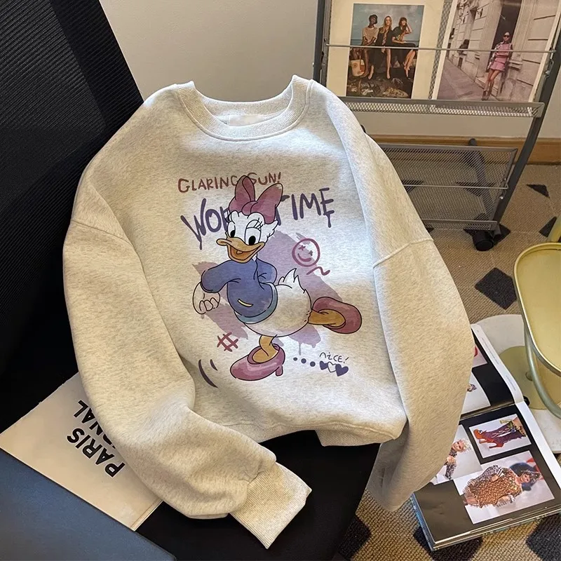 Новинка осенне-зимний теплый женский свитер Disney Дональд Дак из чистого хлопка с