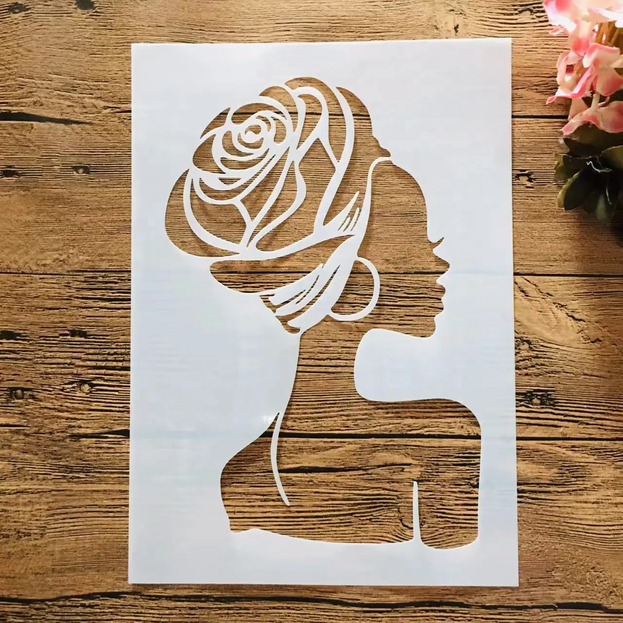 

A4 29*21cm African Beauty Lady Girl DIY Layering Stencils Wall Painting Scrapbook Coloring Embossing Album Decorative Template