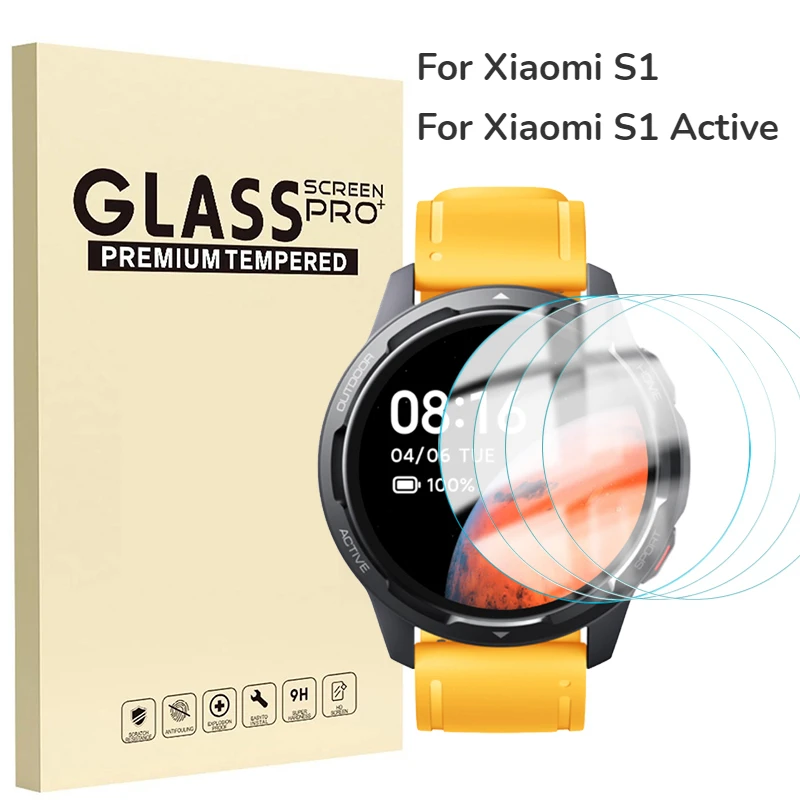 Açık temperli cam koruyucu filmler için Xiaomi Watch S1 Smartwatch Anti-parmak izi HD ekran koruyucuları için şeffaf temperli cam koruyucu filmler