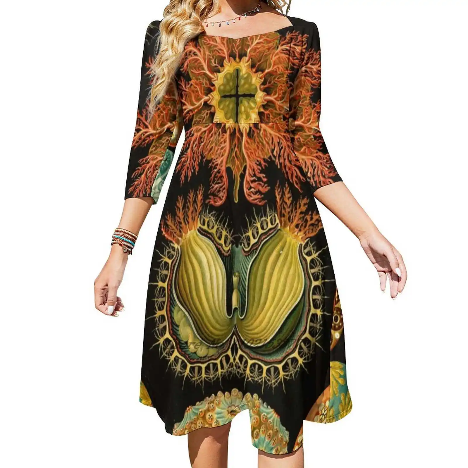 Ascidiae (Ascidiacea) - Ernst Haeckel Свободное карманное платье Женское повседневное с