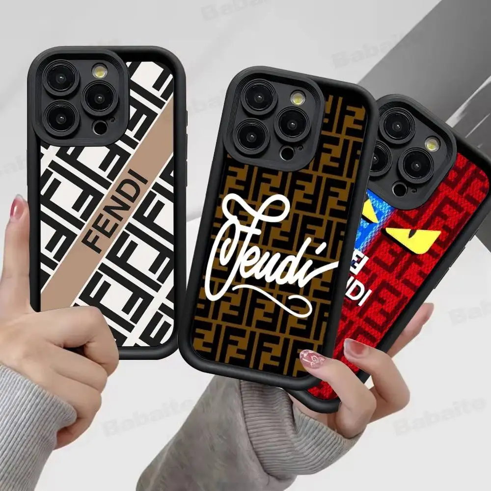 Фото Роскошные чехлы Fun Luxury F-fendi с логотипом для iPhone 17, 16, 15, 14, 13, 12, 11 Pro Max Plus №1
