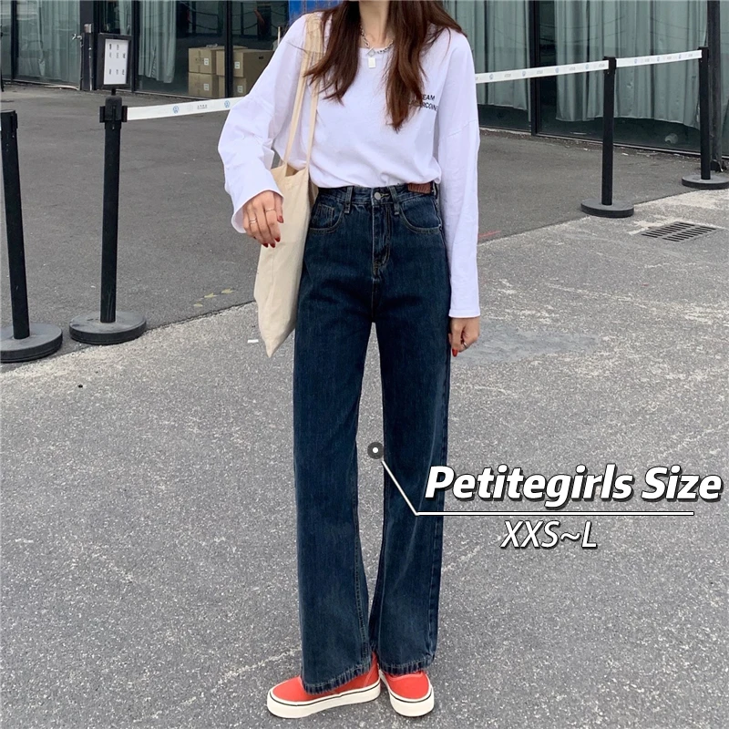 Винтажные Прямые Джинсы С Высокой Талией Для Девочек Хлопковые Эластичные