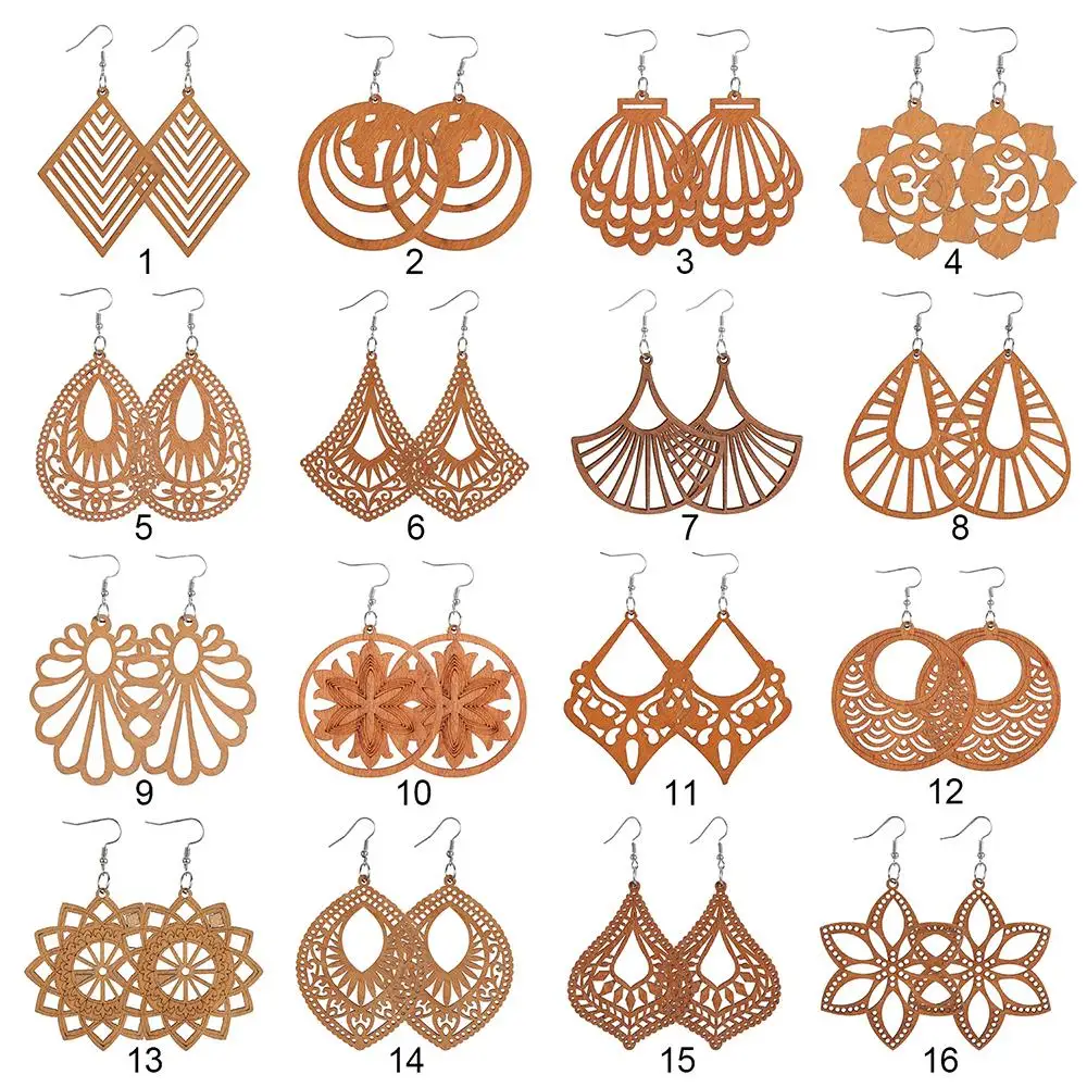 Комплект деревянных серег-Подвесок в африканском стиле богемные висячие серьги