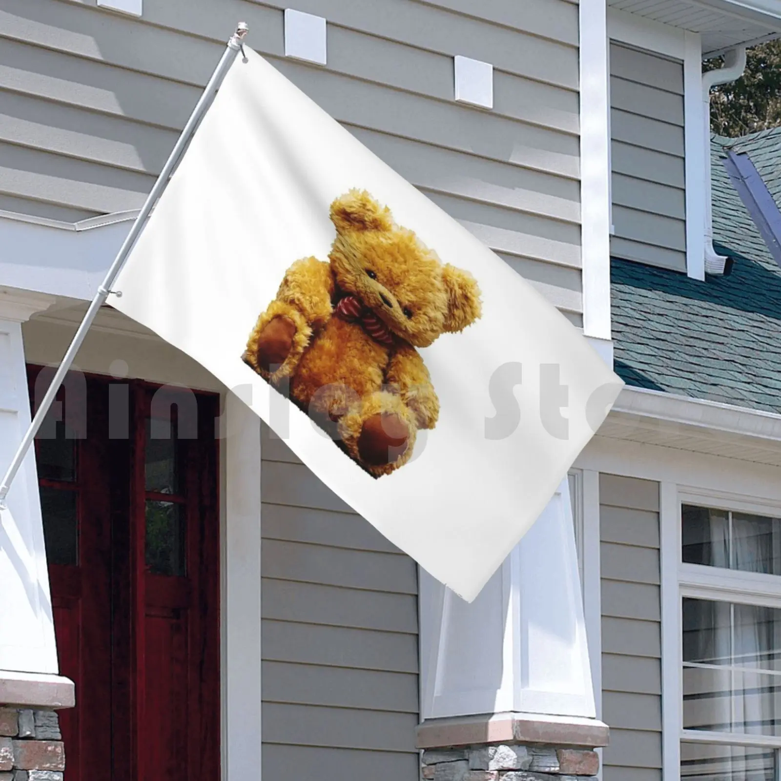 Плюшевый медведь флаг автомобиля фотография игрушка милое мягкое коричневое